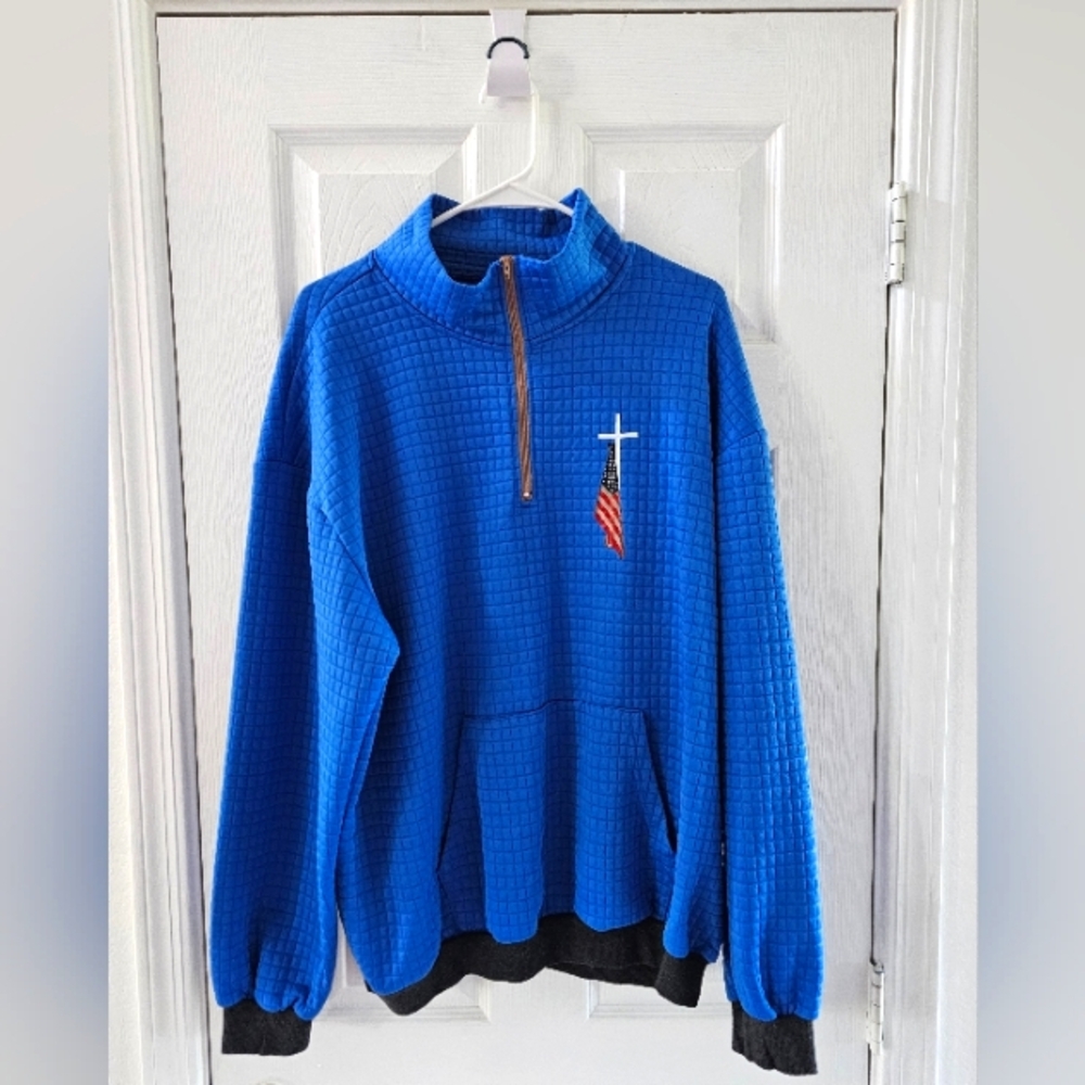 Men's Royal Blue Quarter-Zip Men's Sweater
